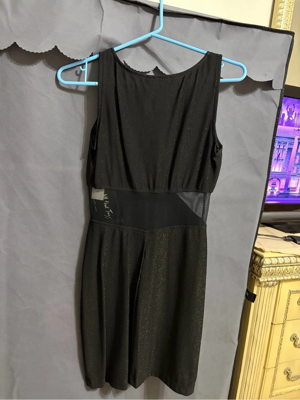 All that Jazz Black Metallic Sleeveless Mini Dress